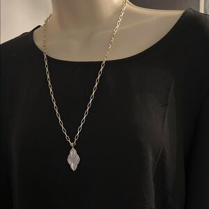 Kendra Scott Gold Necklace with White Pendant